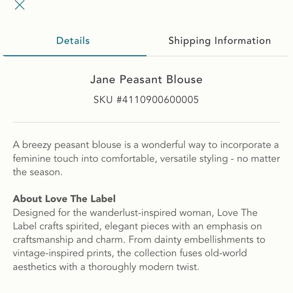 Anthropologie NWT Jane Peasant Blouse Size MP. - Picture 5 of 8